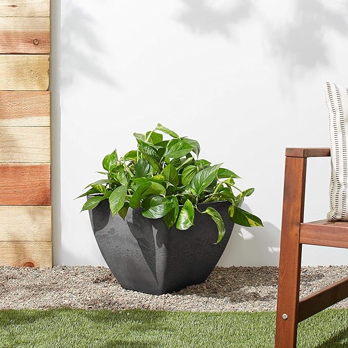 PSW Arcadia Garden Products FB40DC Simplicity Square, 16 x 16 x 13, Dark Charcoal, 16 by 16 by 13-Inches