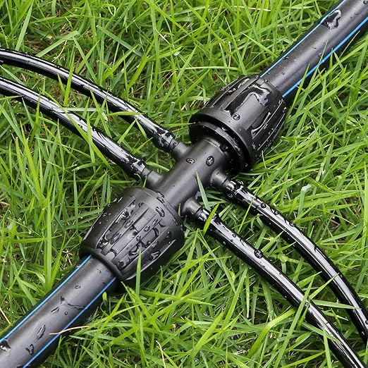 13 Pcs Drip Irrigation Fittings for 1/2 Inch Tubing (1/2" ID x 0.65" OD) to 1/4 Inch Irrigation Tubing, Locked Barbed 1/2" to 1/4" Reducing Tee Connector Drip Line Parts
