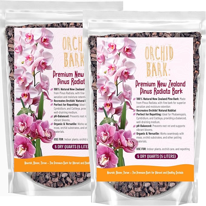Premium Orchid Bark for Potting Mix – Ready-to-Use Pine Bark for Indoor Plants, Orchid Repotting & Soil Mix Creation, Ideal Orchid Medium (10 quarts)