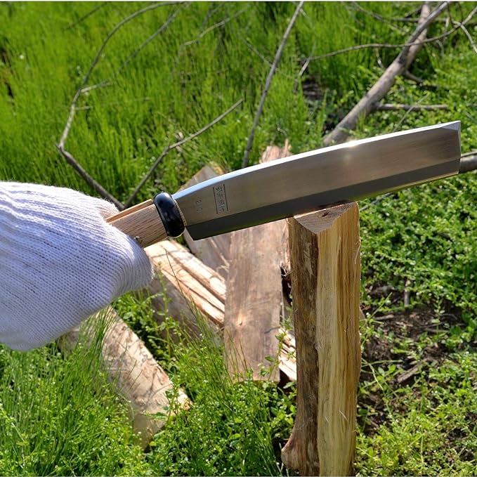 KAKURI Japanese NATA Tool Knife 8.2" Made in Japan, Bushcraft Hatchet Axe with Sheath for Camping, Outdoor, Campfire, Gardening