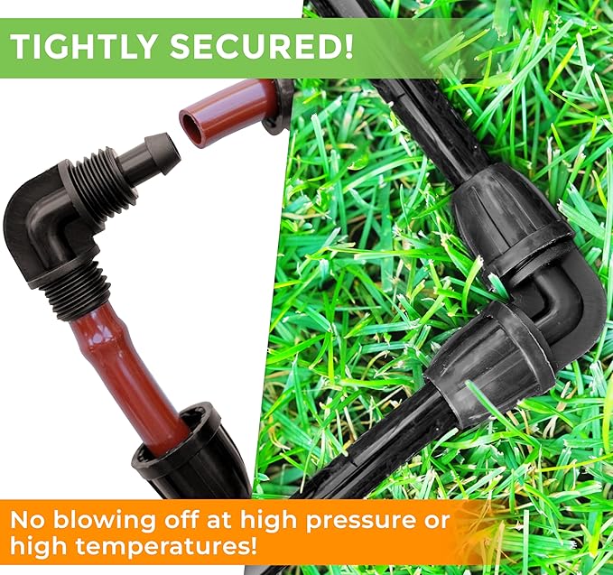 CARPATHEN Drip Irrigation Elbow Fittings 5/16-5 Pcs Drip Irrigation Connectors for Drip Irrigation Tubing (.42" OD x .30" ID) - Irrigation Parts for Drip Irrigation System