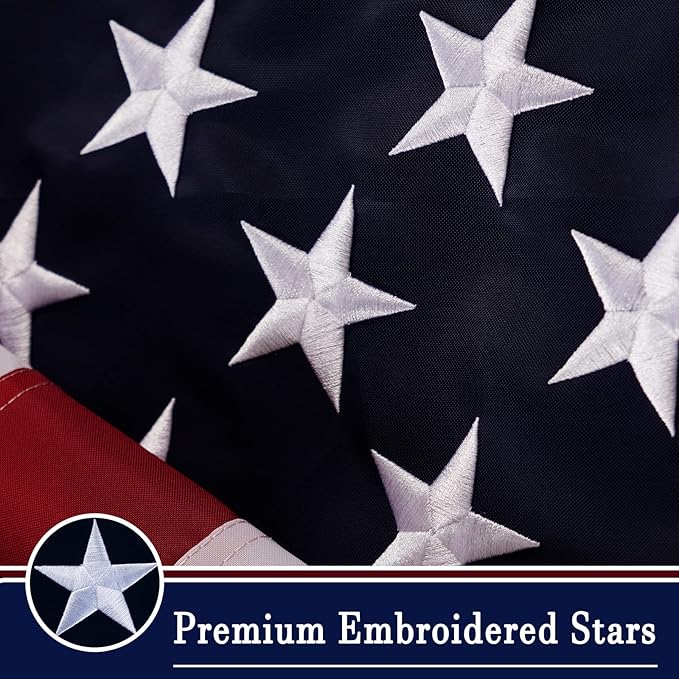 AZCOVER American Flag 3x5 FT Us Flag for Outside Heavy Duty Nylon American Flags for Outdoor with Embroidered Stars Sewn Stipes and Brass Grommets United States Flag