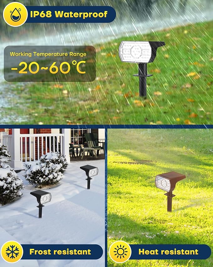 Kaxiida Solar Color Changing Lights Outdoor, 7 Lighting Modes Solar Lights Outdoor Waterproof IP68, Multicolor RGB Outdoor Powered Light for Garden Yard Patio Landscape Decor