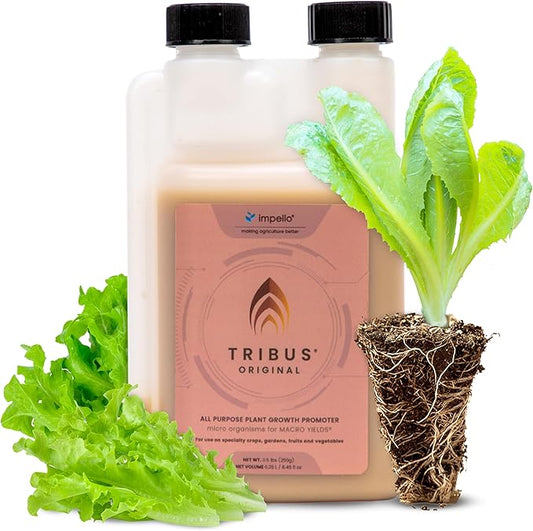 Tribus Organic Microbial Inoculant – Root Booster for Plants, Increases Plant Yield, Root Growth, Flower & Fruit Quality. Bloom Booster. Visible Root Growth in 24Hrs. Liquid Color May Vary. 8.5 oz