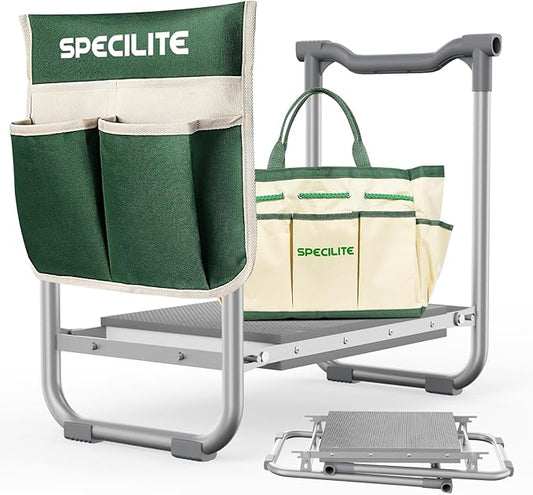 Garden Kneeler and Seat, Heavy Duty Foldable Gardener Stool with 2 Tool Pouches, Anti-Knee and Back Pain, Gardening Gifts for Women, Men Seniors