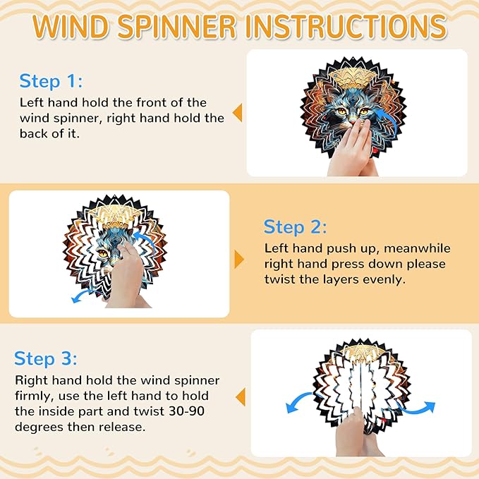 Sublimation Wind Spinner Blanks, 10 Pack10 Inch 3D Aluminum Metal Hanging Wind Spinner Bulk for Garden Yard Outdoor, Window Porch Decoration for Heat Press Transfer DIY