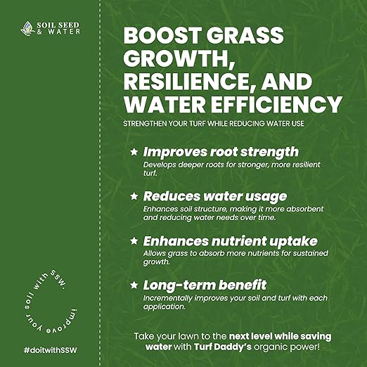 Soil Seed & Water Turf Daddy overseed and Aeration Blend Organic Fertilizer Soil Amendment for Grass, Lawn, Turf and Landscaping - OMRI Listed