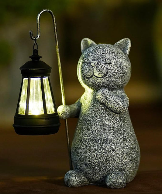 Solar Statue for Garden Decoration: Outdoor Sculpture for Yard Lawn Home House Balcony Patio - Unique Housewarming Gift for Lover Mom Women Grandma