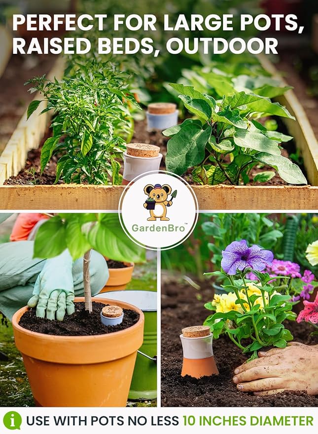 4 Pcs Ollas Terracotta Watering Pots Large- 14 Oz Self Watering Planter Insert Olla Watering System For 1-week Easy To Refill - Clay Plant Watering Globes For Outdoor & Indoor Plants [4, Green]