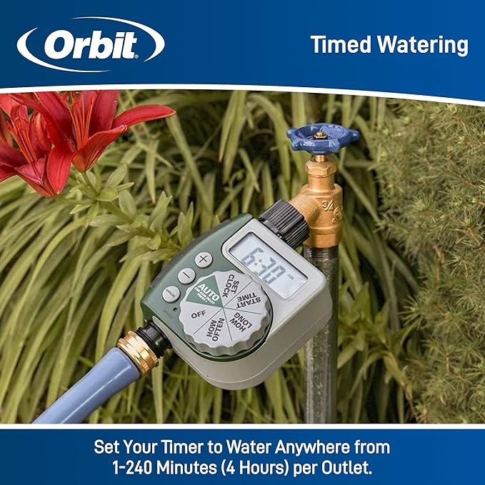 Orbit 62061N Single-Outlet Hose Watering Timer, 1 Outlet, Green