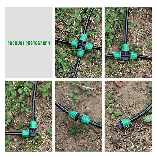 50pc 1/4 inch Drip Irrigation Fittings,Included Lock Barbed Tee,2-Way Coupling,Elbow,4-Way Coupling,¼ End Plugs,Tubing Outside Diameter (OD) is 0.250" Internal Diamete(ID) is 0.170"(1/4 Fitting Kit)