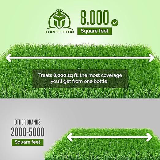 Turf Titan Lawn Kelper Hose End – Lawn & Plant Fertilizer - Liquid Fertilizer with Seaweed Kelp Extract for Lush, Greener Grass - Safe, Non-Toxic Seaweed Fertilizer – Covers Up to 8000 Sq Ft