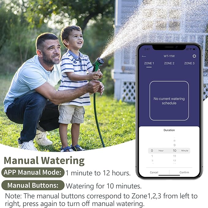 Diivoo WiFi Water Timer 3 Zone, Smart Sprinkler Hose Timer Compatible with Alexa and Google, Remote Control Irrigation Timer, Automatic Manual Watering, Rain Delay, for Garden, Lawns and Yards