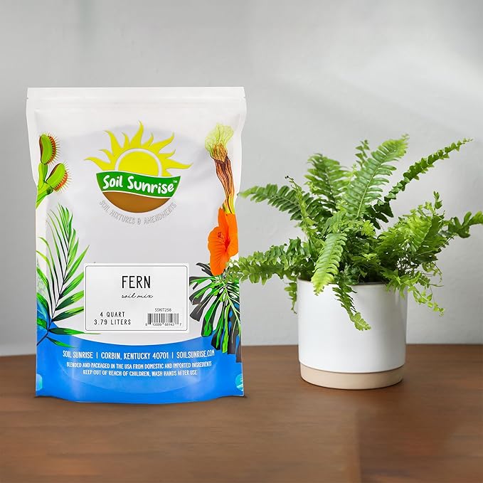 Fern Plant Potting Soil Mix (4 Quarts), Custom Hand Blended Mixture for Indoor/Outdoor Container Gardening
