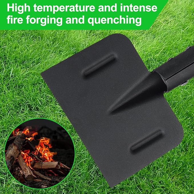 Multifunctional Garden Cleaning Shovel, Heavy Duty Steel Flat Shovel with 67" Adjustable Handle, Gardening Scraper Shovel, Outdoor Spade Tool for Weeding, Lawn Edging, Digging, Ice Removal