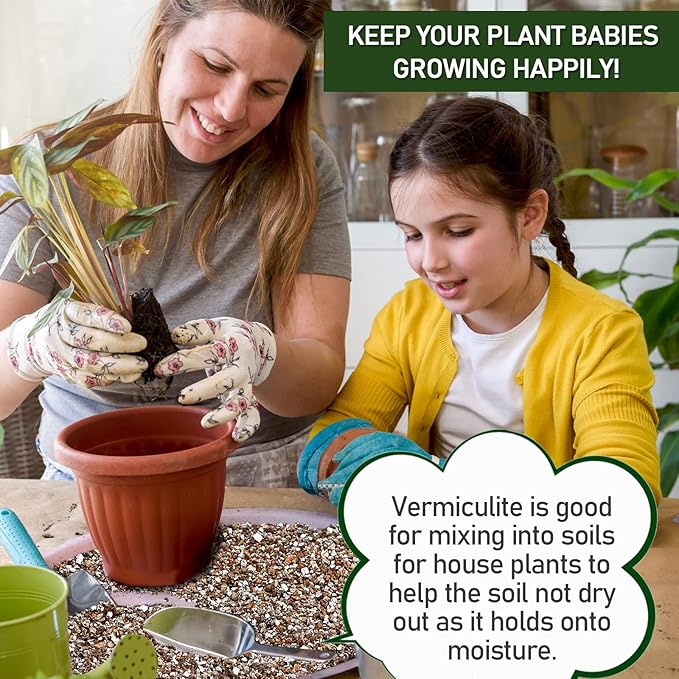 25QT Horticultural Vermiculite Bulk, Organic Vermiculite for Plants, Course Grade Vermiculite for Gardening, for houseplants, for Mushrooms, to Maintain Soil Moisture and Plant Growth(2-4mm)