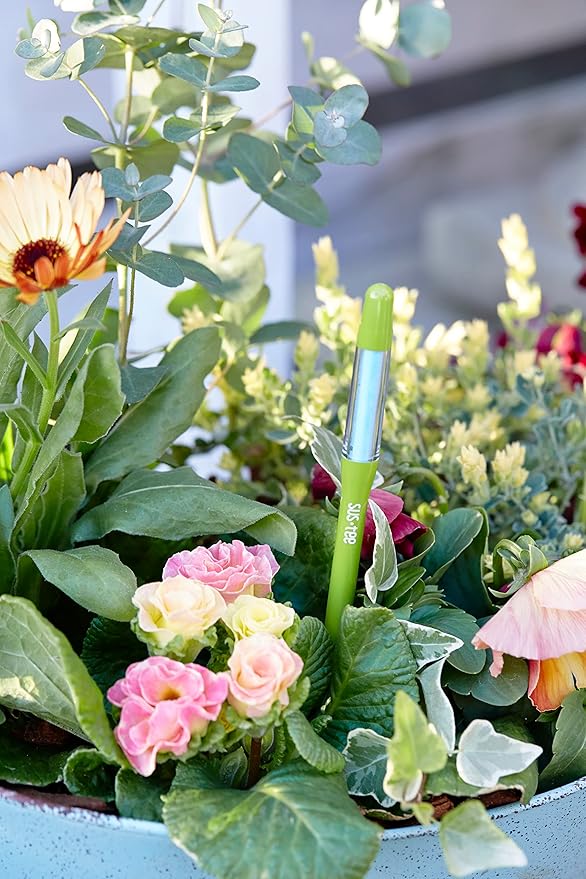 Aquameter Medium (Green Refillable) - Plant Soil Moisture Sensor - Best for Potted Plants - Probe, Meter, Indicator