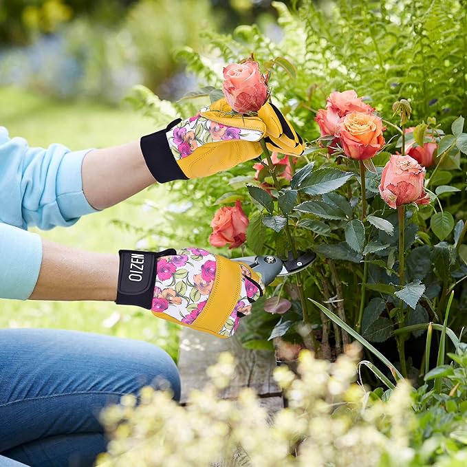 Leather Tough Cowhide Work Gardening Gloves for Women Thorn Proof, Working Gloves, Gardening Gifts for Women