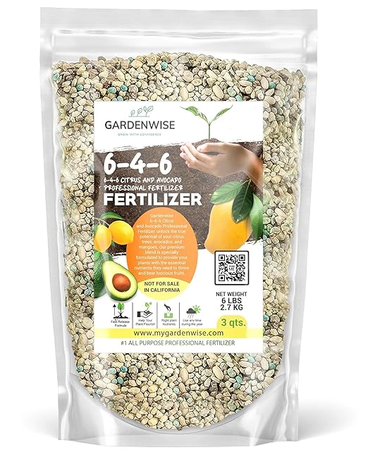 6-4-6 Avocado & Citrus Tree Fertilizer for Indoor Plants & Outdoor Plants | Quick-Release Nitrogen Fertilizer : Orange, Lime, Avocado & Lemon Tree Fertilizer - Citrus Fertilizer (3 Quarts)