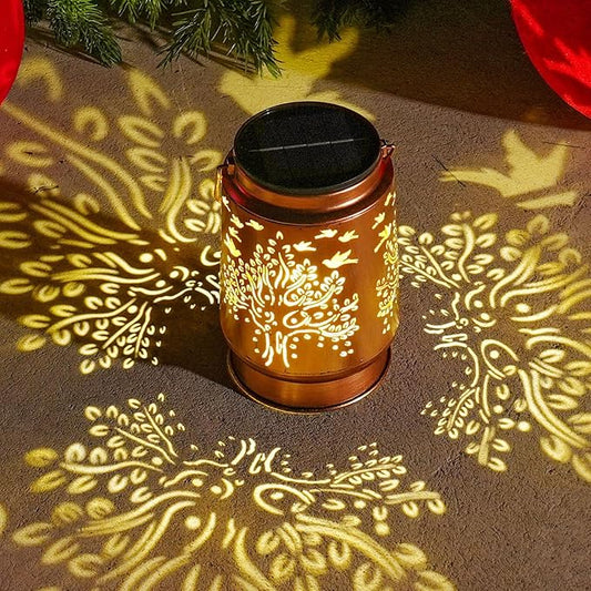 Solar Lanterns Outdoor Metal Garden Decor Gifts for Women Mom Waterproof Hanging Solar Lights Decorative Large Outdoor Lantern with Upgraded 2000mAH Battery,Decorations for Garden Patio Lawn Yard