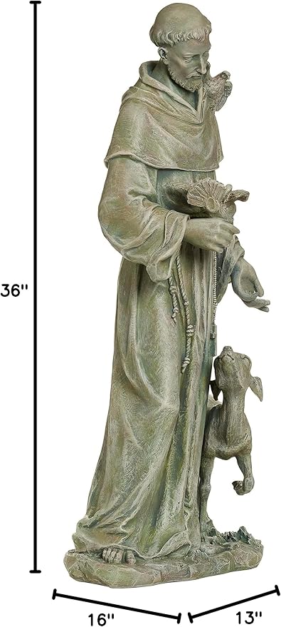 Joseph's Studio by Roman, 36.5" H St. Francis with a Fawn Garden Statue, Religious Outdoor Decor