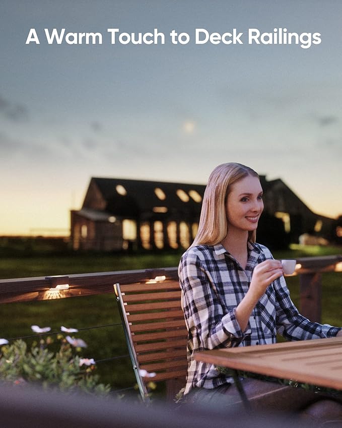 JACKYLED Solar Fence Lights 16 Pack Outdoor Solar Deck Light IP65 Waterproof Solar Step Lights Outdoor Lighting for Garden Deck Fence Railing Stair Patio Yard Pathway, Brown