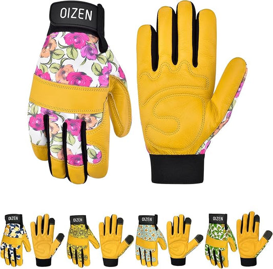 Leather Tough Cowhide Work Gardening Gloves for Women Thorn Proof, Working Gloves, Gardening Gifts for Women