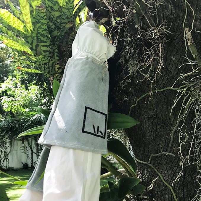 ArtAK Rose Pruning Gloves Garden Gloves Long Gardening Gloves for Women Leather Gauntlet Gloves Cut Proof Gloves Rose Gloves Thorn Proof Gloves for Rose Gardening Gloves White