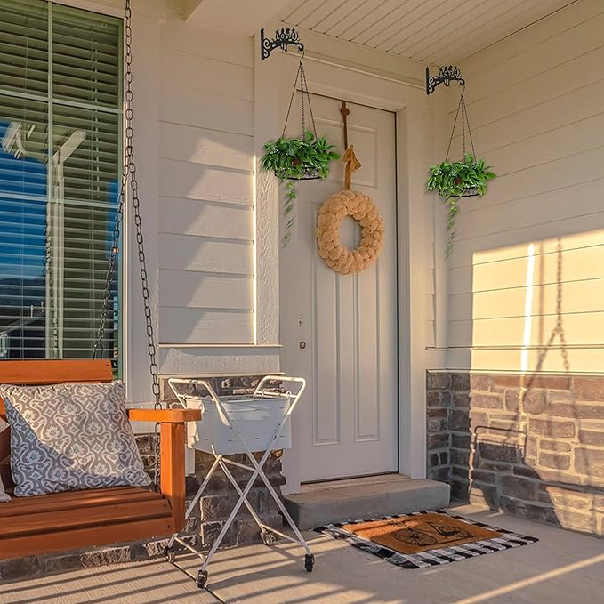 2-Pack Aesthetic Wall Plant Hanger Indoor and Outdoor – 10 Inch Metal Hanging Plant Bracket with Beautiful Bird Pattern – Anti Rust Plant Hooks for Hanging Plants, Bird Feeder, Wind Chime, Lantern