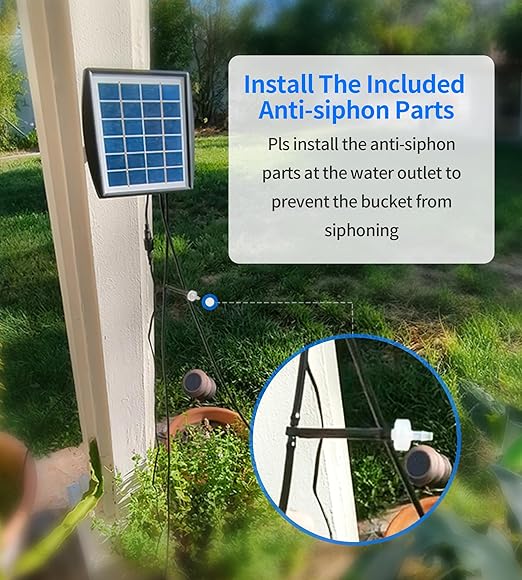 Solar Auto Drip Irrigation Kit System, Solar Powered Plants Watering System, Self Watering Devices Supported 15Pots with 6Timing Modes, Irrigation System for Indoor and Outdoor,Balcony Patio & Garden