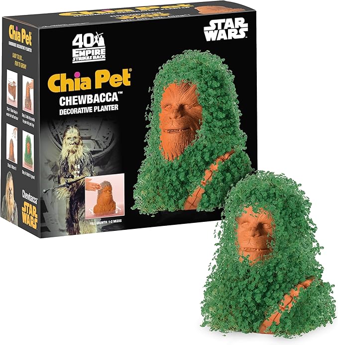 Chia Pet Star Wars Chewbacca with Seed Pack, Decorative Pottery Planter, Easy to Do and Fun to Grow, Novelty Gift, Perfect for Any Occasion