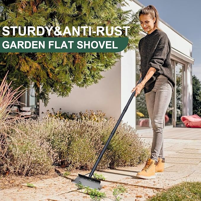 Garden Cleaning Shovel, Snow Shovel, Ice Scraper, 59 Inch Adjustable Handle Heavy Duty Garden Shovel Multifunctional Cleaning Shovel, for Lawn Edging, Scraping, Weed and Ice Removal