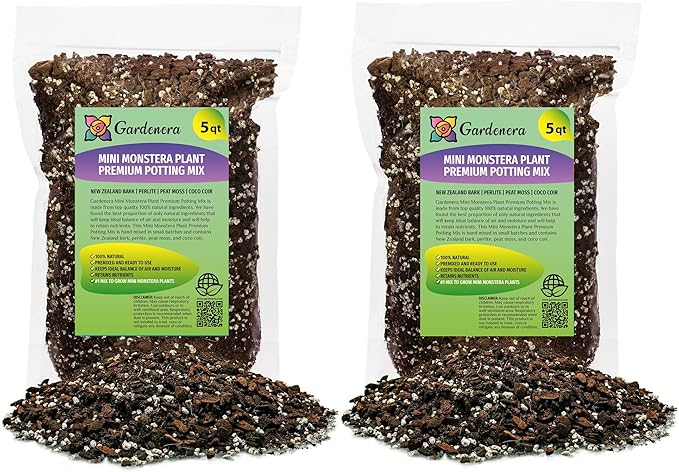 Mini Monstera Planting Mix - Promotes Steady Growth and Vibrant Foliage - 10 Quart (2 Bags of 5 Quart)