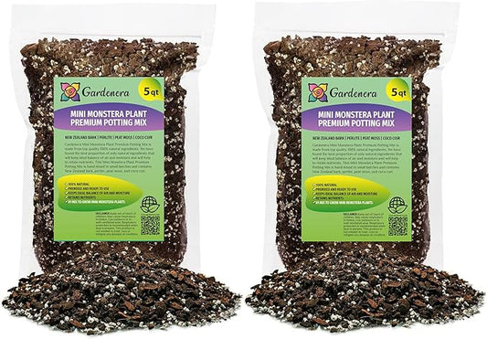 Mini Monstera Planting Mix - Promotes Steady Growth and Vibrant Foliage - 10 Quart (2 Bags of 5 Quart)