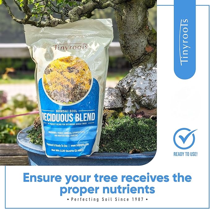 Tinyroots Deciduous Blend Bonsai Soil - 2.5 Gallon, Organic Bonsai Dirt Formulated for Japanese Maple, Hornbean, Elm and Other Deciduous Bonsai Trees