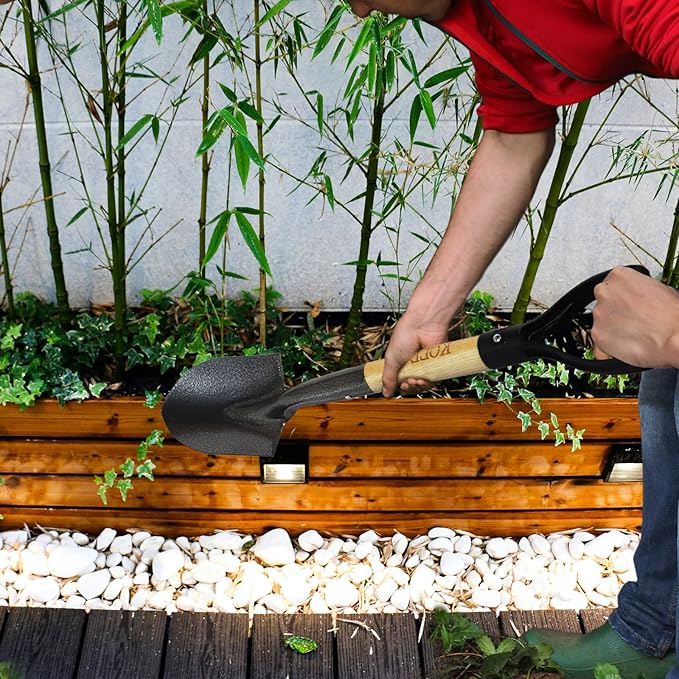 Small Shovel,Short Handle Shovel,Overall Length 28 Inches,Kids Shovels for Digging,Shovels for Gardening,Metal Sand Shovel, Metal + Wooden