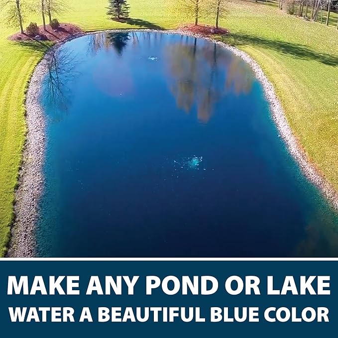 Airmax Nature's Blue Pond Dye 4X Concentrate for Outdoor Ponds & Lakes, Natural Pond Colorant & Beauty Enhancer, Block Ultraviolet Rays, Fish, Bird & Livestock Safe, Easy Liquid Application, 1 Quart
