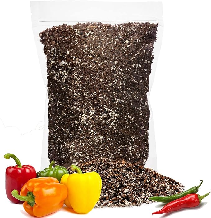Premium Organic Potting Soil for Chilli and Bell Peppers - (5 Quart Bag)