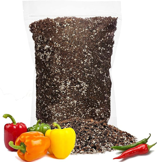 Premium Organic Potting Soil for Chilli and Bell Peppers - (2 Quart Bag)