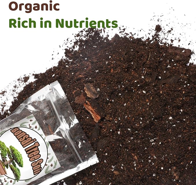 Bonsai Soil Mix 10qt Ready to Use, Organic Bonsai Tree Soil Fits for Small Bonsai Pot, Suitable for Bonsai Seedling, Repotting, or Bonsai Starter Kit