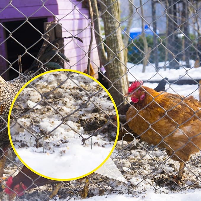 U Shape Garden Stakes 4 Inch 40 Pack 11 Gauge Irrigation Tubing Stakes,Heavy Duty Galvanized Landscape Staples for Tube, Lawns, Weed Barriers, and Landscape Fabrics, Irrigation Hose,Floor Mats