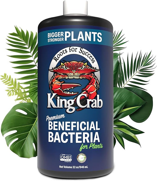King Crab Instant Compost Tea for Plants, Ultra Concentrated OMRI Organic Bacteria, 275 Million Organisms per ml, Roses, Tomatoes, Houseplants, Soil Conditioner, Soil Activator, Soil Microbes