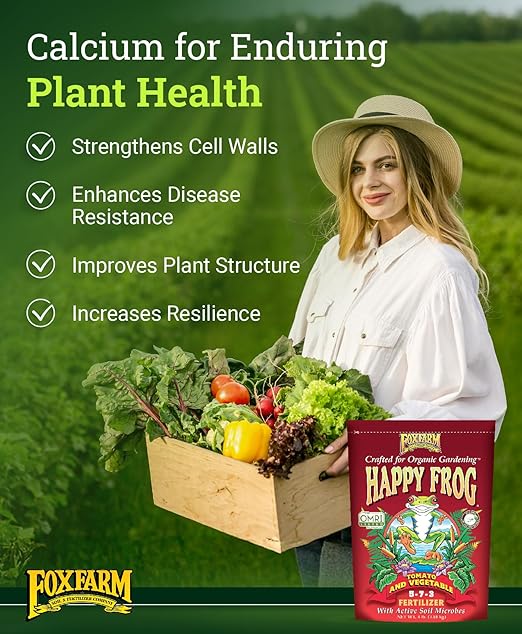 Fox Farm Happy Frog Tomato and Vegetable Fertilizer - Dry Tomato Fertilizer for Strong Growth, Plant Resistance, and Root Efficiency, NPK 5-7-3 (4 lb Bag)