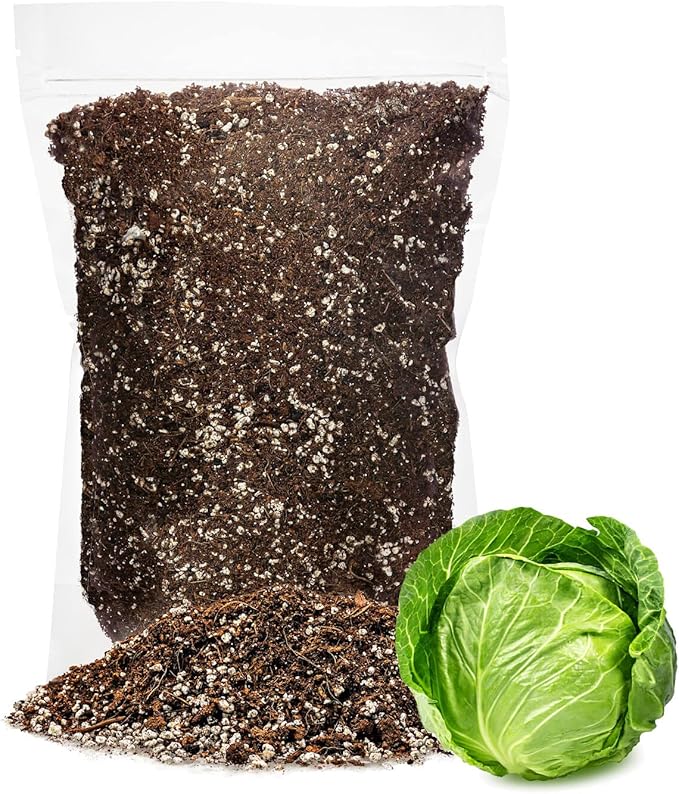 Premium Organic Potting Soil for Cabbage - (5 Quart Bag)