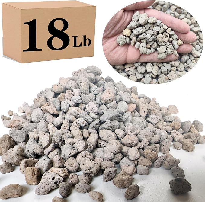 Voulosimi Garden Pumice Rock Horticultural Cactus Bonsai Succulent Soil Additive for Plants, Landscaping, Vase Fillers (3/8 inch, 18 LB)