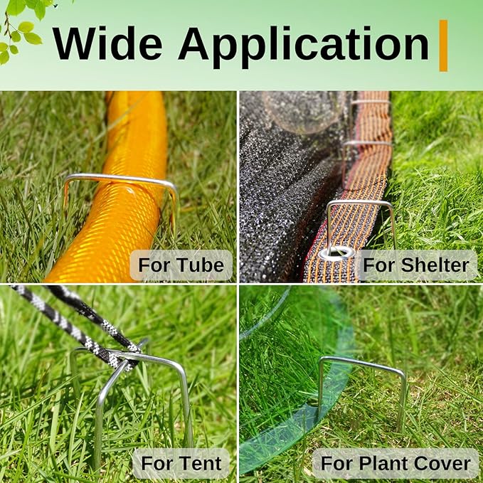 【75 Pieces】Landscape Staples, 6 Inch Garden Staples Galvanized Landscape Stakes, Heavy Duty U-Shaped Pins Stakes for Securing Weed Fabric Barrier, Ground Cover, Dripper Irrigation Tubing (75, 6 Inch)