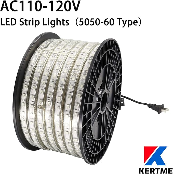 5050-60 Type AC 110-120V LED Strip Lights, Flexible/Waterproof/Dimmable/Multi-Modes LED Rope Light + 23 Keys Remote for Home/Garden/Building Decoration (131.2ft/40m, Natural White 4000K)