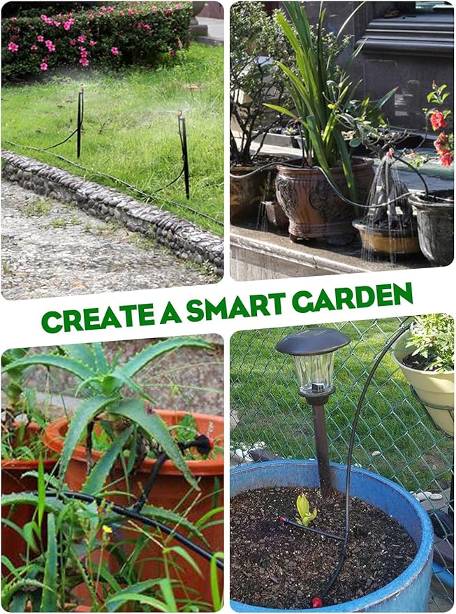 Kalolary 100PCS 1/4" Universal Barbed Tee Fittings, 1/4 Inch Barbed Tee Connectors Drip Irrigation Fittings for 4mm/7mm Water Tube Parts Drip Irrigation Hose Connector Watering System