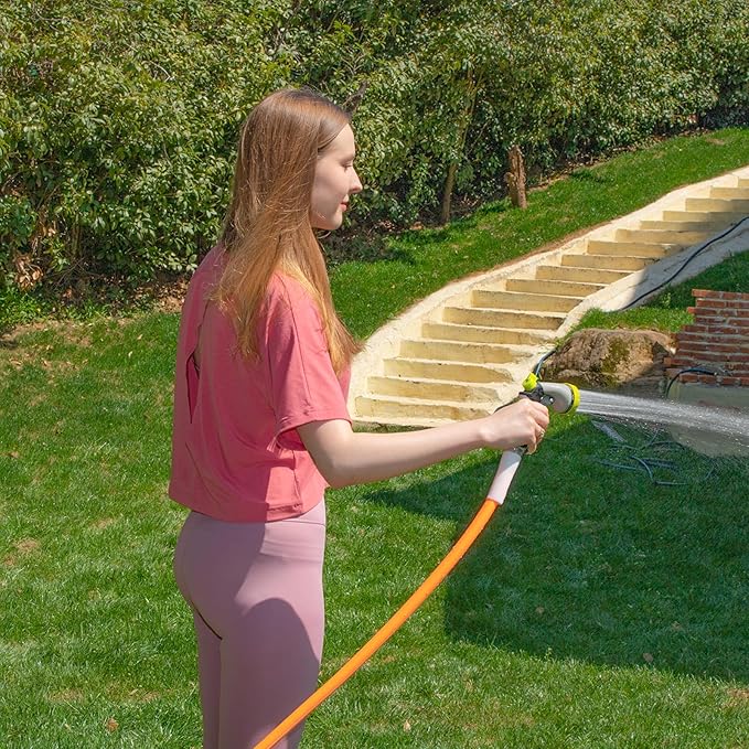 Fevone 3 ft Garden Hose, Hose Reel Leader Hose, Hybrid Polymer, Kink Resistance, Flexible, Durable, Leak Free, Aluminum Fittings, 3/4" GHT, 5/8" ID, 600 Psi, Drinking Water Safe