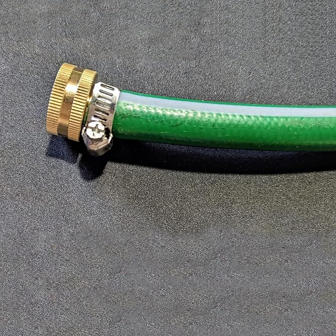 1/4" Barb x 3/4" Female GHT Thread Solid Brass Water Hose End Repair Connector, Includes Stainless Steel Clamps and gaskets（Pack of 4）